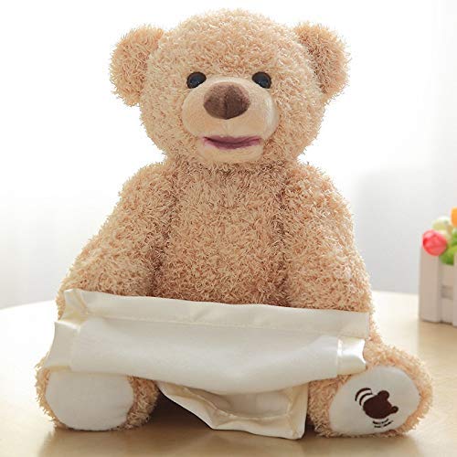 HMLSM Muñeco de Peluche 33cm la Felpa del Oso Juguetes Jugar al escondite Seek Preciosos Animales de Peluche eléctricos Música del Oso Juguete for niña Linda Cristo de los niños