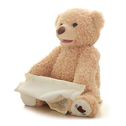 HMLSM Muñeco de Peluche 33cm la Felpa del Oso Juguetes Jugar al escondite Seek Preciosos Animales de Peluche eléctricos Música del Oso Juguete for niña Linda Cristo de los niños