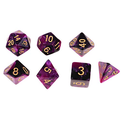 Homyl 14x Dados D20-D4 Dado de Doble Colores para RPG D&D Juego