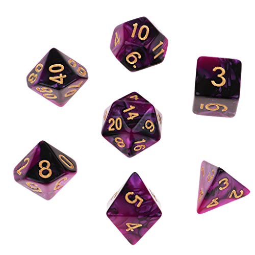 Homyl 14x Dados D20-D4 Dado de Doble Colores para RPG D&D Juego