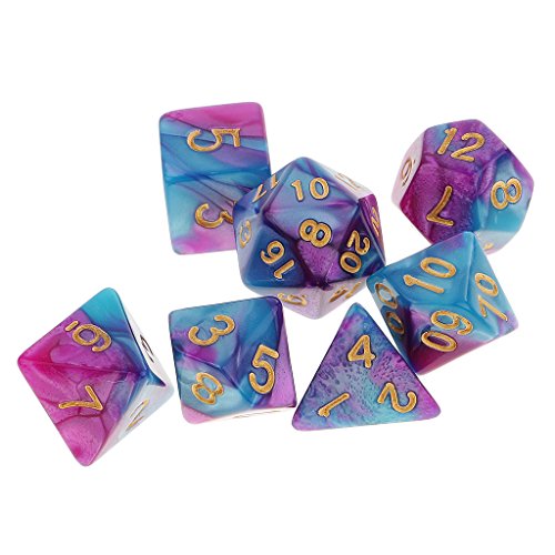 Homyl 14x Dados D20-D4 Dado de Doble Colores para RPG D&D Juego