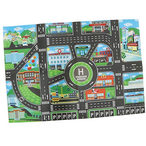 Homyl Juego de Carretera de Tráfico Alfombras para Autos,Camiones, Trenes, Juguete de Cognición Diversión para Niños - #2- 83x58cm