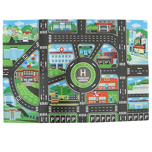 Homyl Juego de Carretera de Tráfico Alfombras para Autos,Camiones, Trenes, Juguete de Cognición Diversión para Niños - #2- 83x58cm