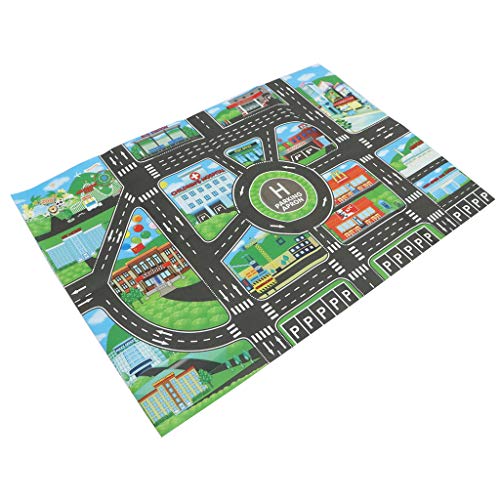 Homyl Juego de Carretera de Tráfico Alfombras para Autos,Camiones, Trenes, Juguete de Cognición Diversión para Niños - #2- 83x58cm