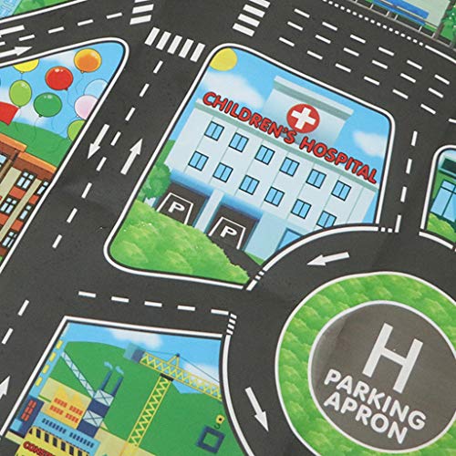 Homyl Juego de Carretera de Tráfico Alfombras para Autos,Camiones, Trenes, Juguete de Cognición Diversión para Niños - #2- 83x58cm