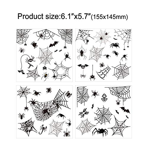 HOWAF Halloween Tatuajes Temporales de Cara,10 hojas Halloween Araña Tatuajes Temporales Pegatinas de maquillaje para Mujer Niños Fiesta Halloween Decoracion Terror cosplay Prop