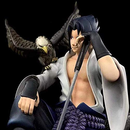 Huhu Naruto Squad Eagle End of Valley Uchiha Sasuke Posición sentada Personaje de Anime Estatuilla Estatua decoración D Animación Modelo de Personaje Colección