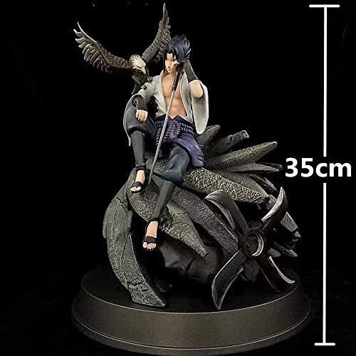 Huhu Naruto Squad Eagle End of Valley Uchiha Sasuke Posición sentada Personaje de Anime Estatuilla Estatua decoración D Animación Modelo de Personaje Colección