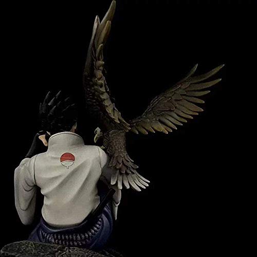 Huhu Naruto Squad Eagle End of Valley Uchiha Sasuke Posición sentada Personaje de Anime Estatuilla Estatua decoración D Animación Modelo de Personaje Colección