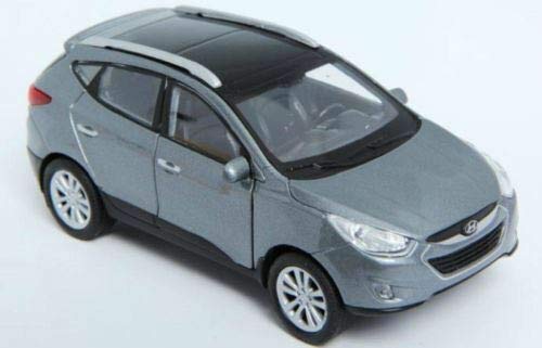 [Hyundai Toys Collation] Mini coche escala 1:38 modelo de fundición a troquel en miniatura único 1-pc para Hyundai Tucson ix35 2010 2011 2012 2013 (plateado elegante)