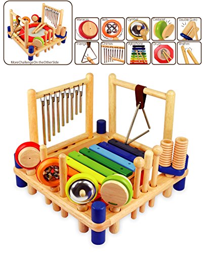 I'm Toy 22050 Xylophone Melody Mix - Set de percusión para niños: xilófono, Tambor, triángulo, Maracas, etc.