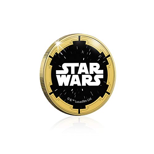 IMPACTO COLECCIONABLES Star Wars Trilogía Original Episodios IV - Vi - Jabba - Moneda / Medalla Conmemorativa acuñada con baño en Oro 24 Quilates y Coloreada a 4 Colores - 44mm