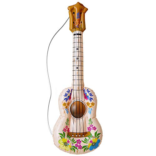 Inflable Hula Guitarra 105cm inflable Accesorio para Tropical Beach & hawaianas de disfraces Disfraces Up & Trajes