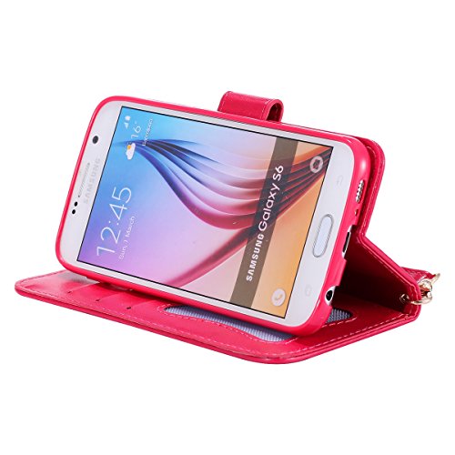 Isaken - Funda protectora de TPU, moderna y luminosa, con LED intermitente, ultra fina, rígida, de gel de silicona, para Samsung Galaxy S6, modelo I Love you roja Samsung Galaxy S6