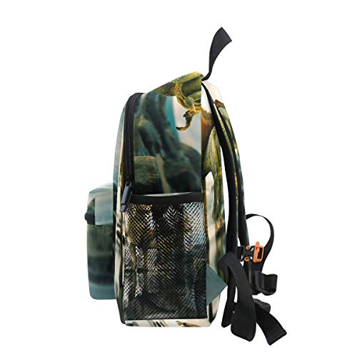 ISAOA Niño 3D caballo marrón niños mochilas Kinder preescolar niño niños/niñas mochila mochilas lindo (verde)