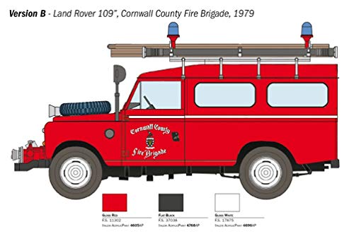 Italeri 3660S-Maqueta de Land Rover Fire Truck (Escala 1:24), diseño de camión, Color Plateado (3660S)