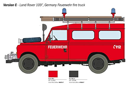 Italeri 3660S-Maqueta de Land Rover Fire Truck (Escala 1:24), diseño de camión, Color Plateado (3660S)