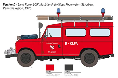 Italeri 3660S-Maqueta de Land Rover Fire Truck (Escala 1:24), diseño de camión, Color Plateado (3660S)