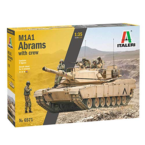 Italeri 510006571 Abrams M1 Abrams m. Crew (5) - Maqueta de construcción de maquetas, construcciones de Modelo, Manualidades, Hobby, Pegado, Kit de construcción de plástico, detallado, sin Pintar