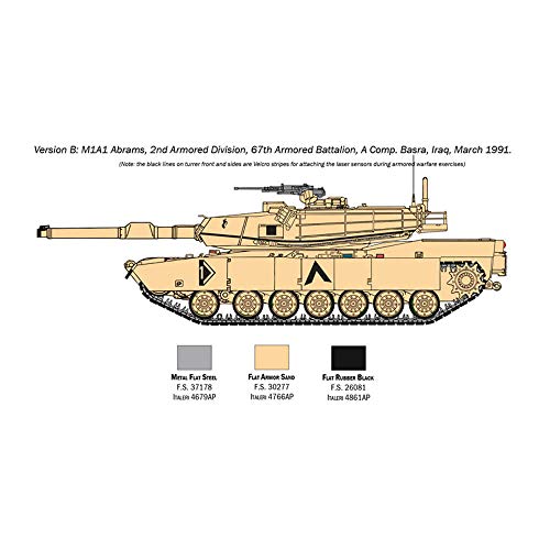 Italeri 510006571 Abrams M1 Abrams m. Crew (5) - Maqueta de construcción de maquetas, construcciones de Modelo, Manualidades, Hobby, Pegado, Kit de construcción de plástico, detallado, sin Pintar