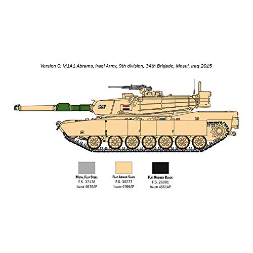 Italeri 510006571 Abrams M1 Abrams m. Crew (5) - Maqueta de construcción de maquetas, construcciones de Modelo, Manualidades, Hobby, Pegado, Kit de construcción de plástico, detallado, sin Pintar