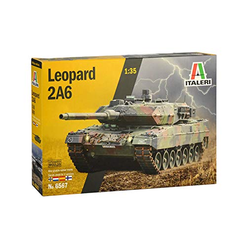 Italeri 6567S 6567S-1:35 Leopard 2A6 - Maqueta de construcción de maqueta (construcción de Modelos, Manualidades, aficiones, Pegamento, Kit de Montaje de plástico, sin lacar)