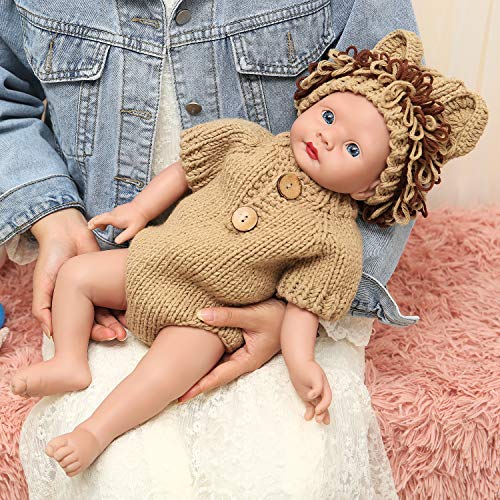 IVITA Silicona de Cuerpo Completo Muñeca Reborn Recién Nacido Picardias Muñeca Real Hecho a Mano Realista Ojos Azules Suave Bebé Muñeca Vívida para Niña (WG1523-48cm-3902g-Mädchen)