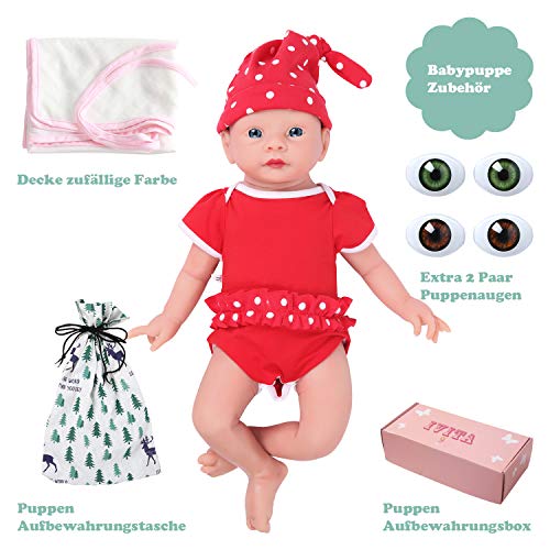 IVITA Silicona de Cuerpo Completo Muñeca Reborn Recién Nacido Picardias Muñeca Real Hecho a Mano Realista Ojos Azules Suave Bebé Muñeca Vívida para Niña (WG1523-48cm-3902g-Mädchen)