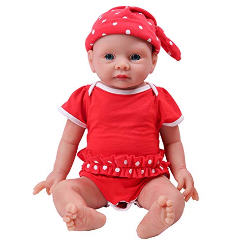 IVITA Silicona de Cuerpo Completo Muñeca Reborn Recién Nacido Picardias Muñeca Real Hecho a Mano Realista Ojos Azules Suave Bebé Muñeca Vívida para Niña (WG1523-48cm-3902g-Mädchen)