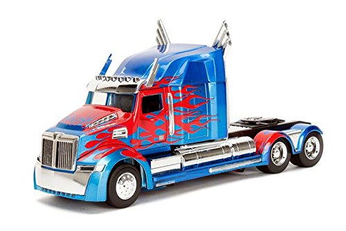 Jada Toys - Maqueta de película Western Star 5700 XE Phantom-Transformers 5, Escala 1/24, 98403, Azul y Rojo