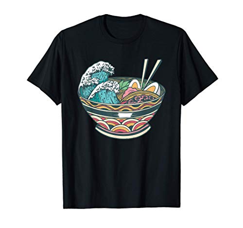 Japanese Ramen Wave Kawaii Anime Japan Kanagawa Great Wave Camiseta