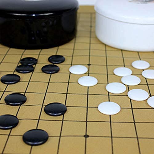 JHSHENGSHI Go Game International Chess Juego de ajedrez Go Bang Juego de sábanas de Cuero de Gamuza Ajedrez Setard Go Juego de ajedrez con Piedras de plástico Reuniones de Desarrollo