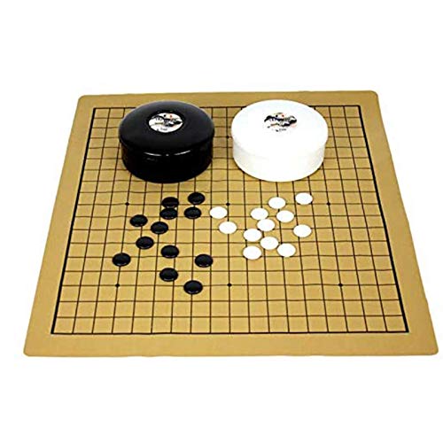 JHSHENGSHI Go Game International Chess Juego de ajedrez Go Bang Juego de sábanas de Cuero de Gamuza Ajedrez Setard Go Juego de ajedrez con Piedras de plástico Reuniones de Desarrollo