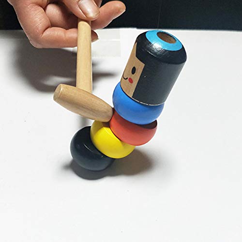 Juego de 2 piezas de juguete creativo irrompible para hombre de madera, se recupera inmediatamente después de ser golpeado, vence al juguete del hombre de madera, trucos de magia inmortal de Daruma