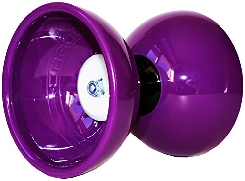 Juggle Dream Rodamiento de Bolitas Diabolo Carousel + Palillos de Madera Diabolo, Diablo Cordel + Diabolos Bolsa de Viaje. (Morado Diabolo + De Madera Palo de Mano)