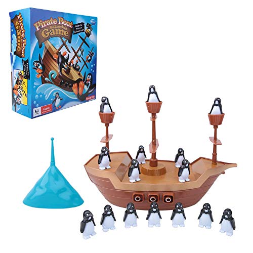 Juguete de juego de cerebro interactivo, juguete de equilibrio, juego de barco de equilibrio, juguete de barco pirata de intelecto fácil para niños, mini regalo para fiesta