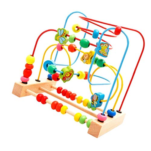 Juguete De Madera Del Grano Por Un Laberinto Del Niño Colorido De La Montaña Rusa De Bolas De Juguete Del Ábaco Alambre De Juguetes Educativos De Bolas Para Los Niños Mayores De 3 Años De Insectos
