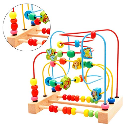 Juguete De Madera Del Grano Por Un Laberinto Del Niño Colorido De La Montaña Rusa De Bolas De Juguete Del Ábaco Alambre De Juguetes Educativos De Bolas Para Los Niños Mayores De 3 Años De Insectos