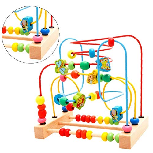 Juguete De Madera Del Grano Por Un Laberinto Del Niño Colorido De La Montaña Rusa De Bolas De Juguete Del Ábaco Alambre De Juguetes Educativos De Bolas Para Los Niños Mayores De 3 Años De Insectos