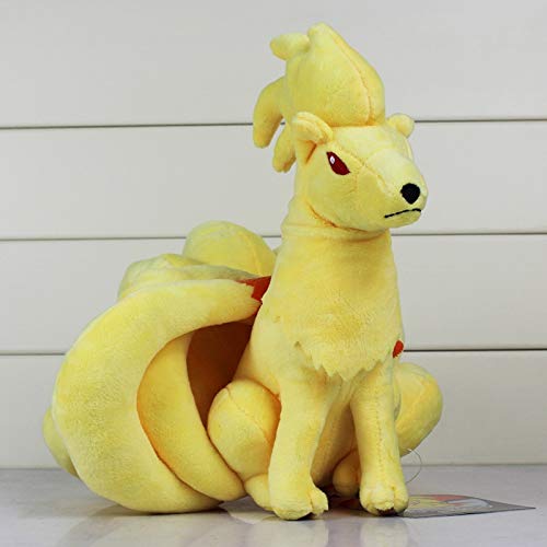 Juguete de Peluche 23 Cm Anime New Sitting Nine Dicks Ninetales Cartoon Toys Animales Yellow Fox Plush Dolls Plush Brinquedo Regalo De Los Niños