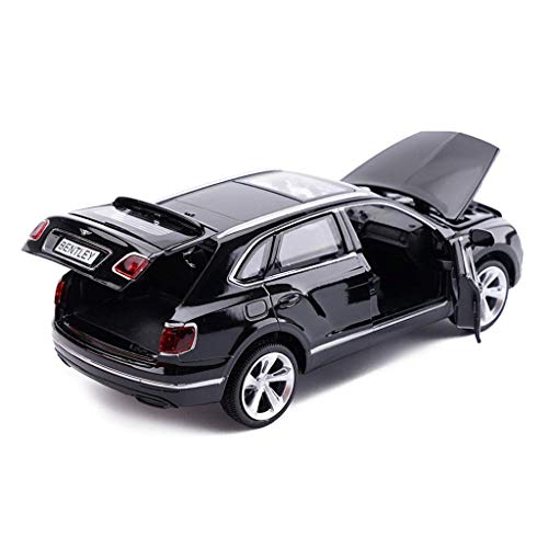 KaKaDz Wei KKD Escala Modelo Simulación Vehículo Modelo de Coche Negro Bentley Bentayga 1:32 Modelo de Coche de simulación de Coche de aleación de niños Juguetes de Sonido y luz Tire hacia atrás