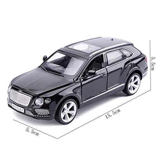 KaKaDz Wei KKD Escala Modelo Simulación Vehículo Modelo de Coche Negro Bentley Bentayga 1:32 Modelo de Coche de simulación de Coche de aleación de niños Juguetes de Sonido y luz Tire hacia atrás