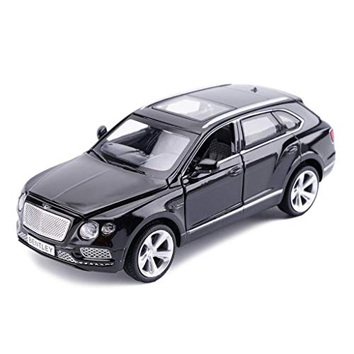 KaKaDz Wei KKD Escala Modelo Simulación Vehículo Modelo de Coche Negro Bentley Bentayga 1:32 Modelo de Coche de simulación de Coche de aleación de niños Juguetes de Sonido y luz Tire hacia atrás