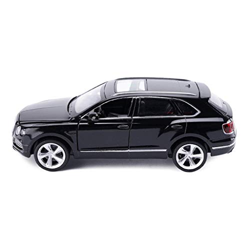 KaKaDz Wei KKD Escala Modelo Simulación Vehículo Modelo de Coche Negro Bentley Bentayga 1:32 Modelo de Coche de simulación de Coche de aleación de niños Juguetes de Sonido y luz Tire hacia atrás