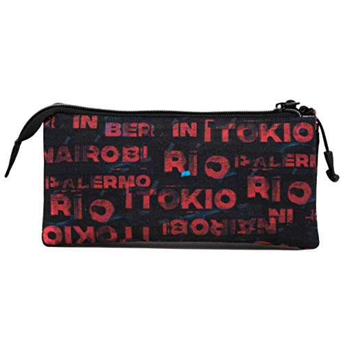 KARACTERMANIA La Casa de Papel Cities-Estuche Portatodo Triple HS, Multicolor