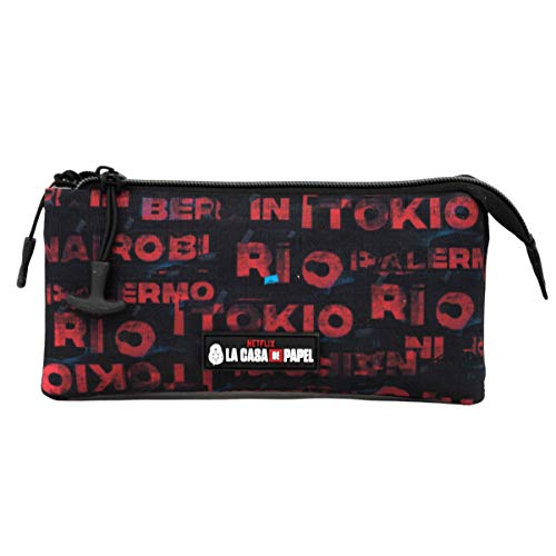 KARACTERMANIA La Casa de Papel Cities-Estuche Portatodo Triple HS, Multicolor