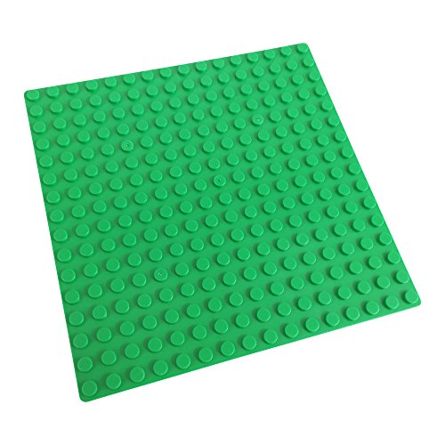 Katara 1741 Placas de Construcción 8 Pcs - 13x13cm / Pernos 16x16 Compatible con Lego, Sluban, Papimax, Q-Bricks, Verde