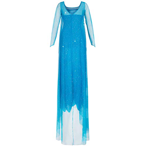 Katara 1768 - Vestido de Princesa Elsa Reina de Hielo - Vestido Elegante, Disfraz de Carnaval, Mujeres, Azul, XXL