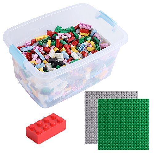 Katara Juego De 1264 Ladrillos Sueltos En Caja Con 2 Placas De Construcción 100% Compatibles Con Lego Classic, Sluban, Papimax, Q-bricks, Multicolor XL (1827) , color/modelo surtido