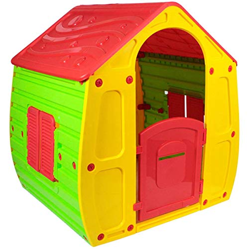 KG KitGarden - Caseta Infantil Exterior, 102x90x109 cm, Multicolor, Magical House